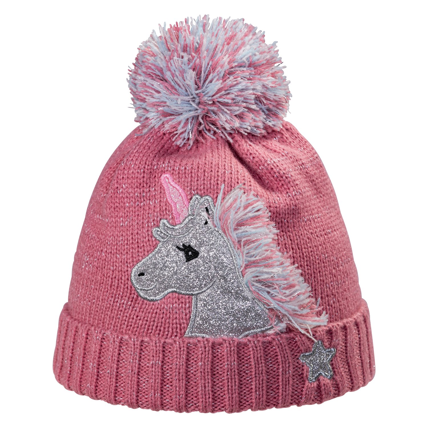 black forest Strickmütze mit Einhorn - rosé - Einheitsgröße
