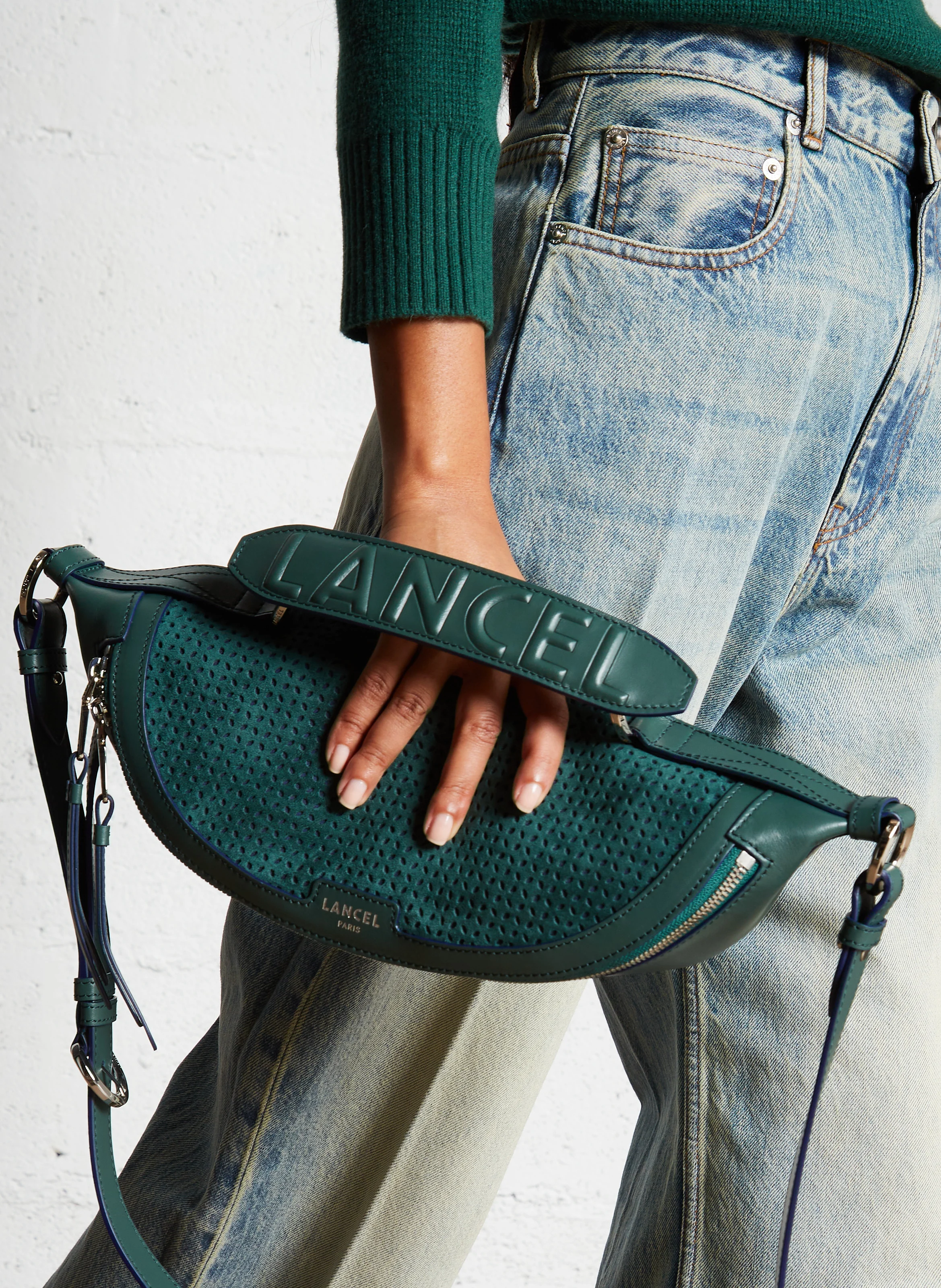 ORIGAMI S - Sac banane en cuir | Vert