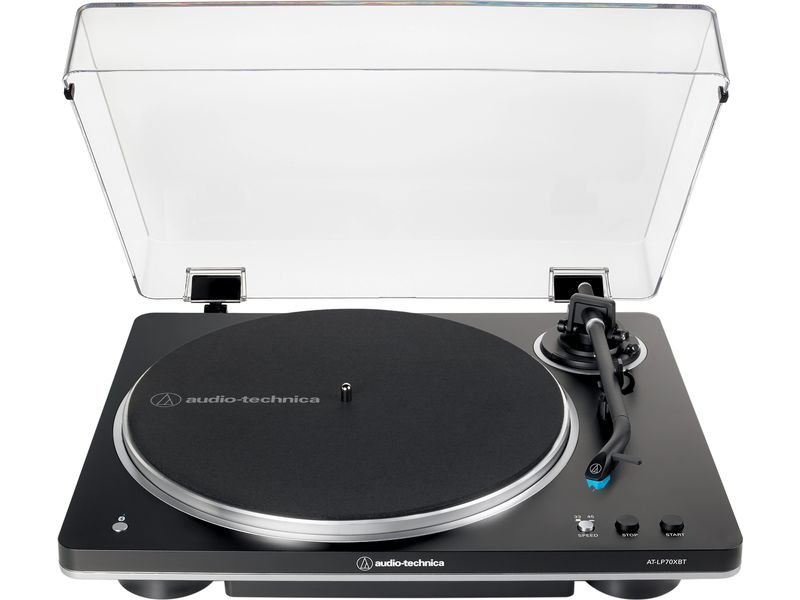 Audio-Technica Plattenspieler AT-LP70XBTBS Schwarz Vollautomatischer, kabelloser Plattenspieler mit Riemenantrieb