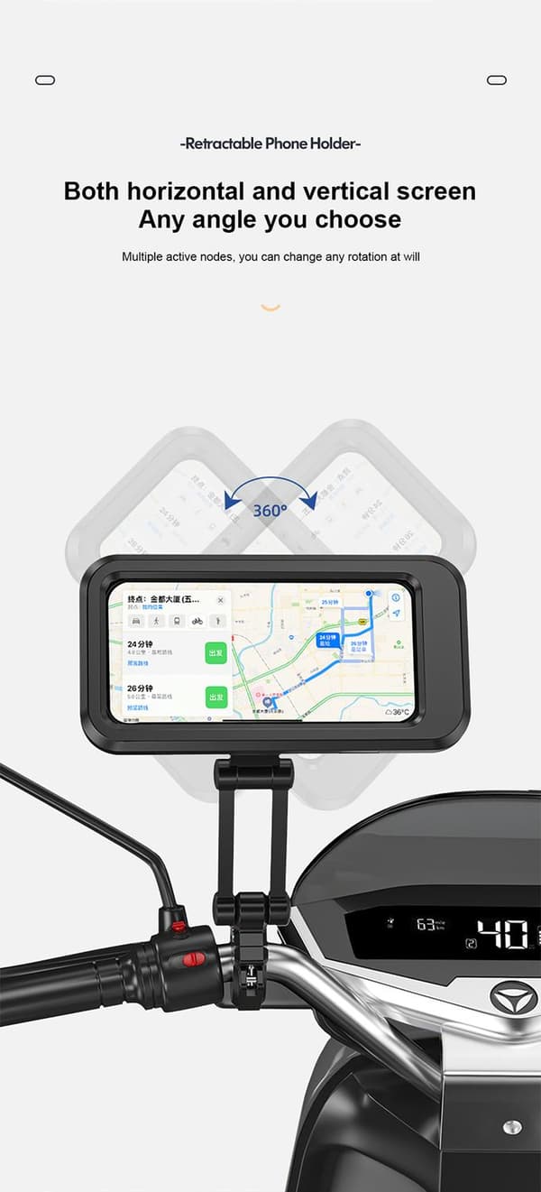 Sykkelholder sykkelfeste for mobiltelefon vanntett 360 grader