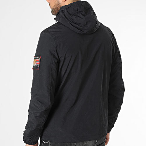 Veste Zippée Capuche A Bandes Noir