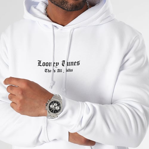 Sweat Capuche Tweety Graff Pink Blanc