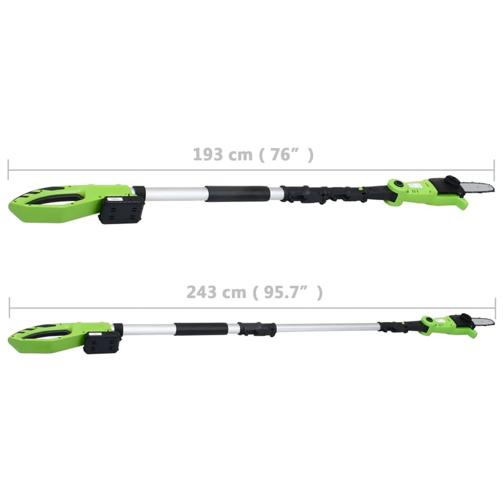 Scie à perche sans fil avec bloc-piles 20v 1500 mah li-ion