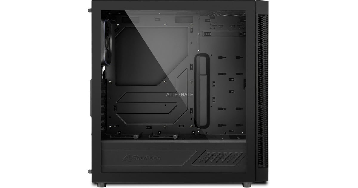 SharkoonTG6 RGB midi tower behuizing  (Zwart | 4x USB-A | RGB | Tempered Glass)