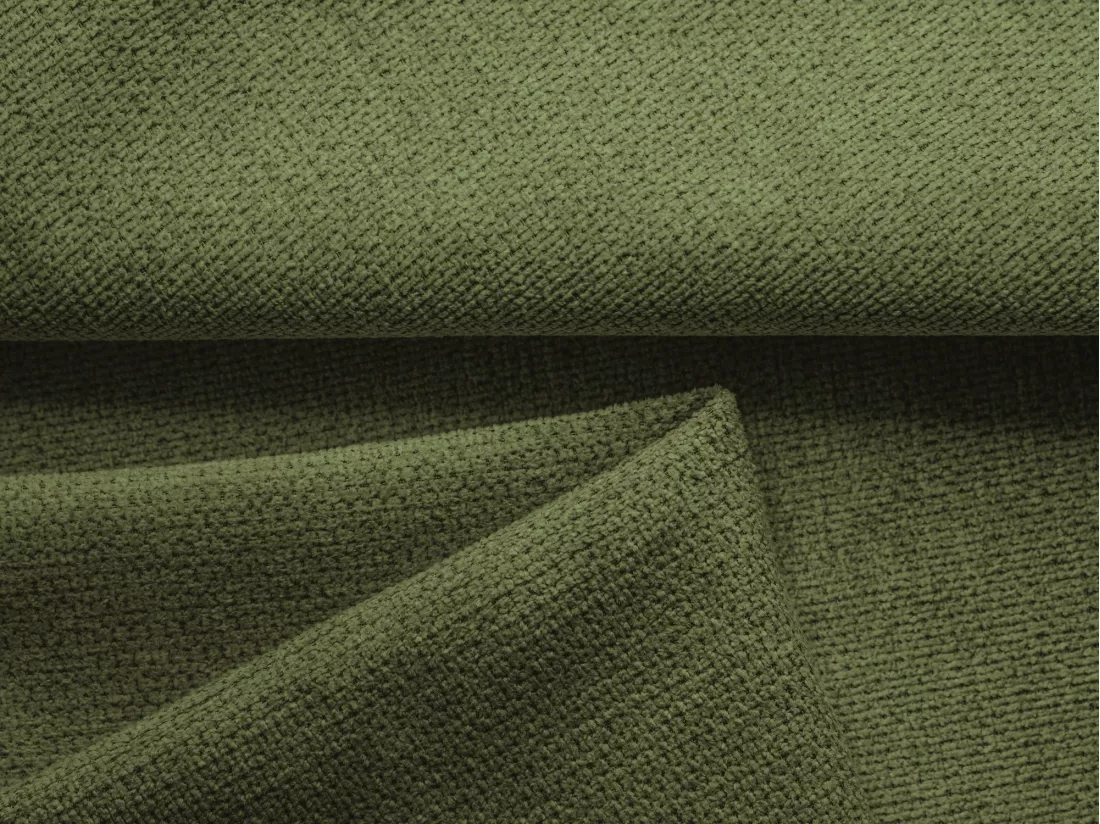 Canapé d'angle panoramique convertible en tissu chenille - bouteille verte - NANEA