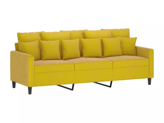 Ensemble de canapés 4 pièces avec coussins Jaune Velours