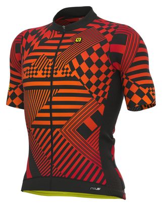 Maillot Manches Courtes Alé Checker Rouge