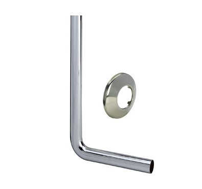 Viega vloerbuis 90° lange bocht v. bekersifon m. rozet 32x220x680 chroom