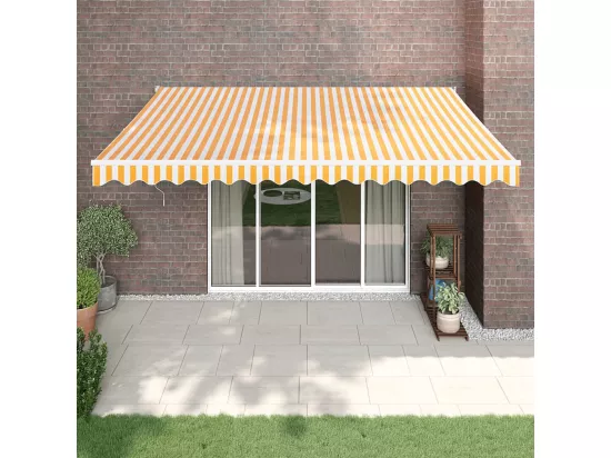 Auvent rétractable automatique jaune et blanc 4x3 m