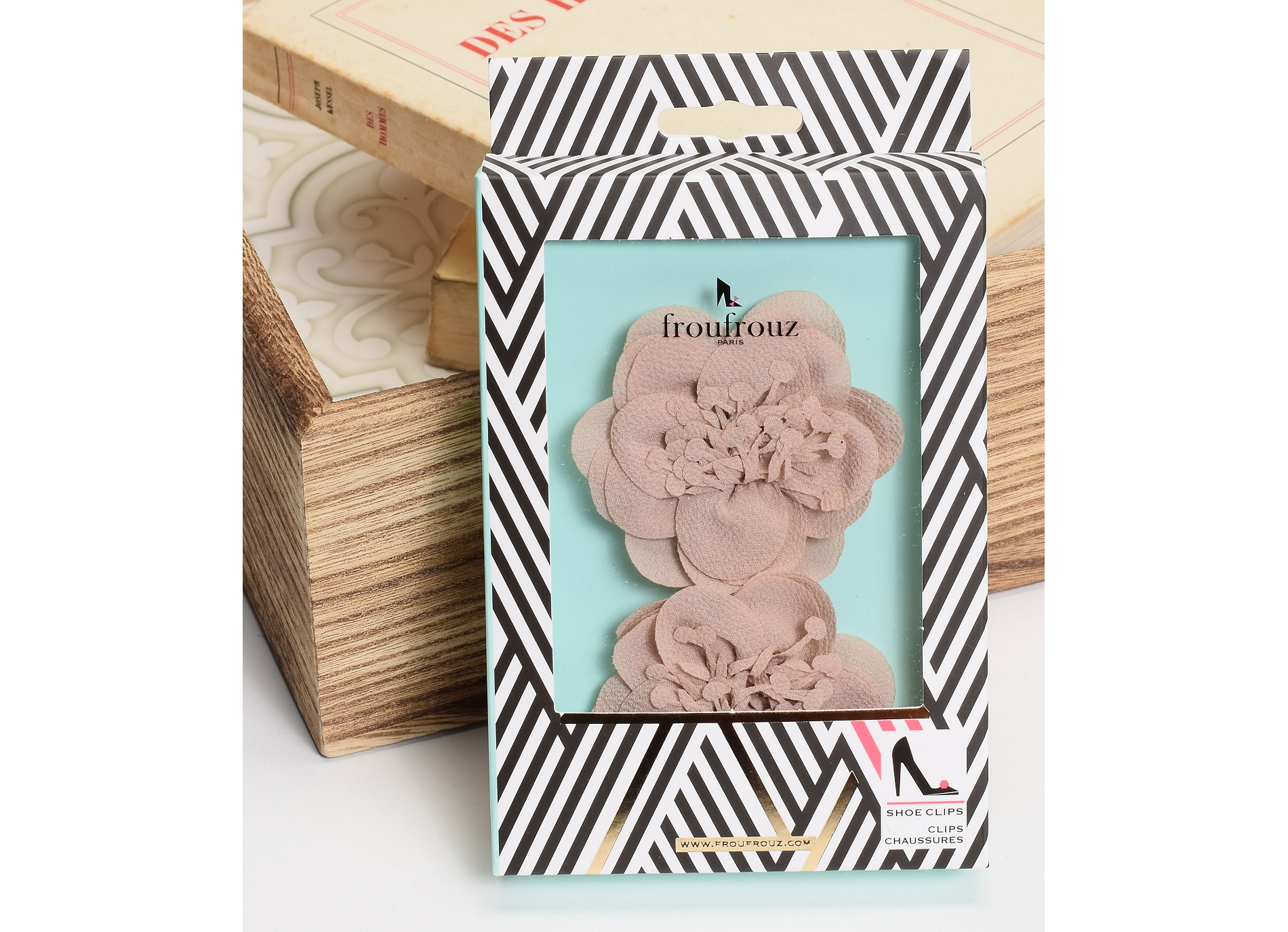 Clips mahelia beige