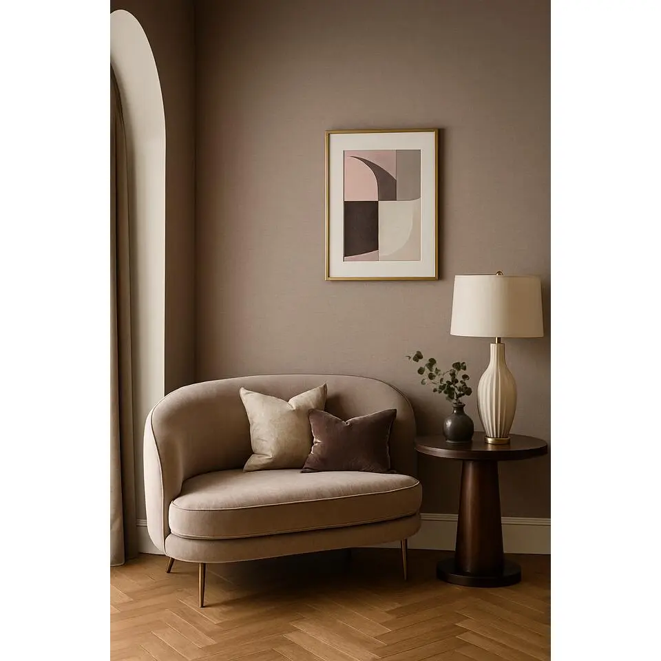 Dutch Wallcoverings Vliesbehang Linen & Textures uni - bruin - 10,05m x 53cm