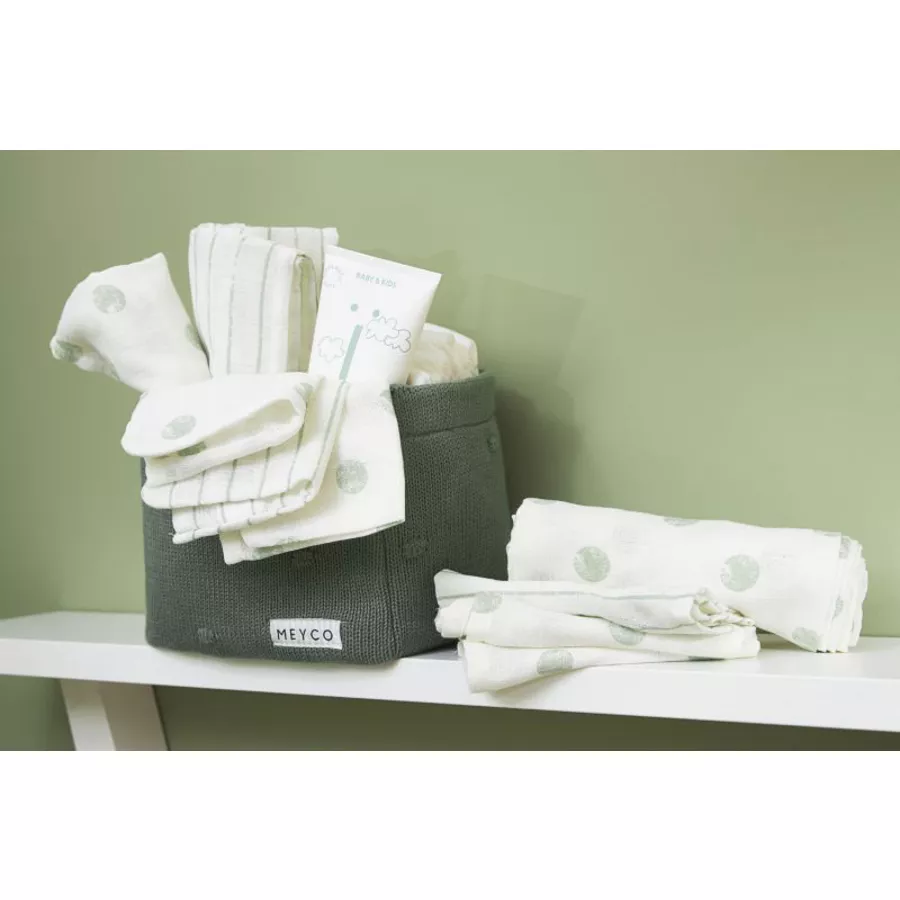 MEYCO Mullwindeln 3er-Pack Dot Stripe Soft Green