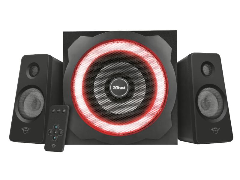 Trust PC-Lautsprecher GXT 629 Tytan RGB Illuminated 2.1 Leistungsstarkes 2.1-Lautsprecherset mit einstellbarer RGB-Beleuchtung