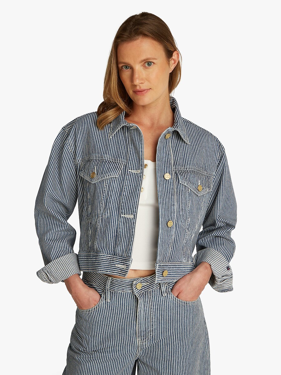 TOMMY HILFIGER<br>Jaqueta curta listrada