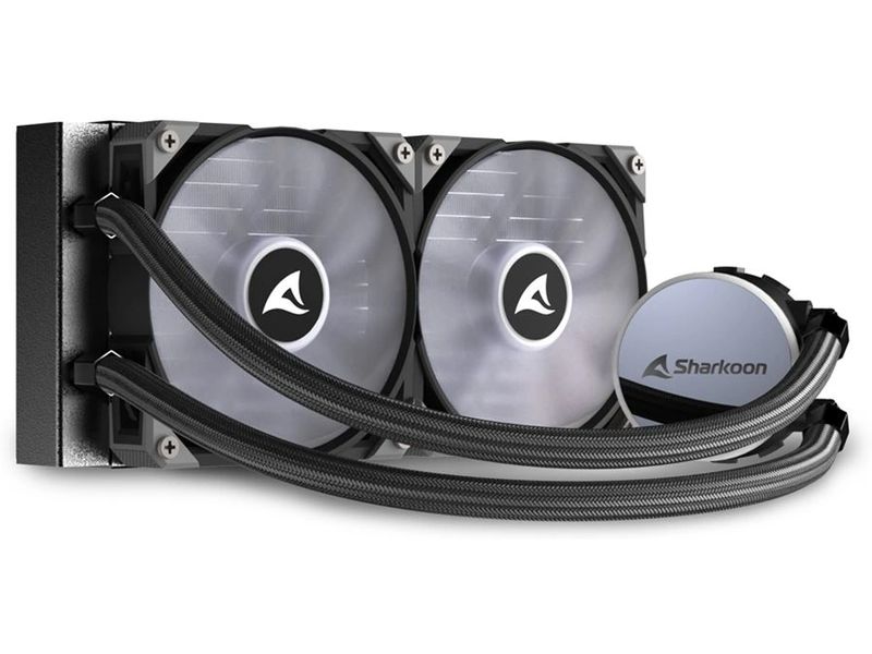Sharkoon Wasserkühlung S70 RGB Kompakte All-in-One-Wasserkühlung mit einem 240-Millimeter-Radiator