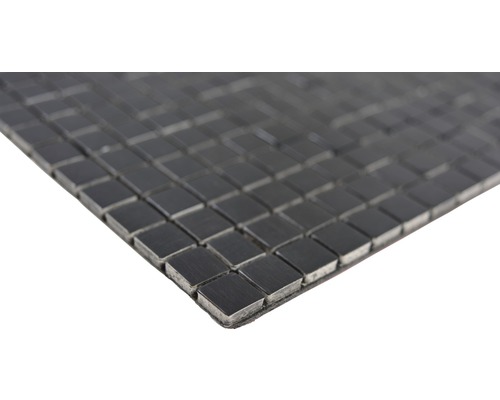 Zelfklevend aluminium mozaïek vierkant, zwart zijde geborsteld