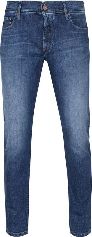 Alberto - Slim Organic Denim Dark Blue - Heren Slim-fit