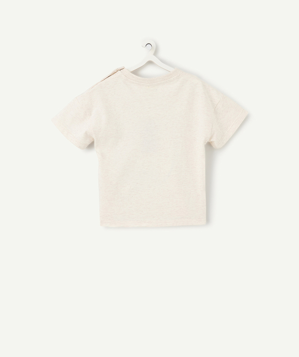 t-shirt manches courtes bébé garçon en coton bio gris avec motif palmier