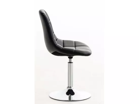 Chaise de bureau - Similicuir & Métal chromé - Noir - Emil