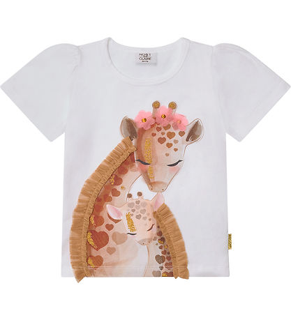 Hust and Claire T-Shirt - Alma - White m. Glitter