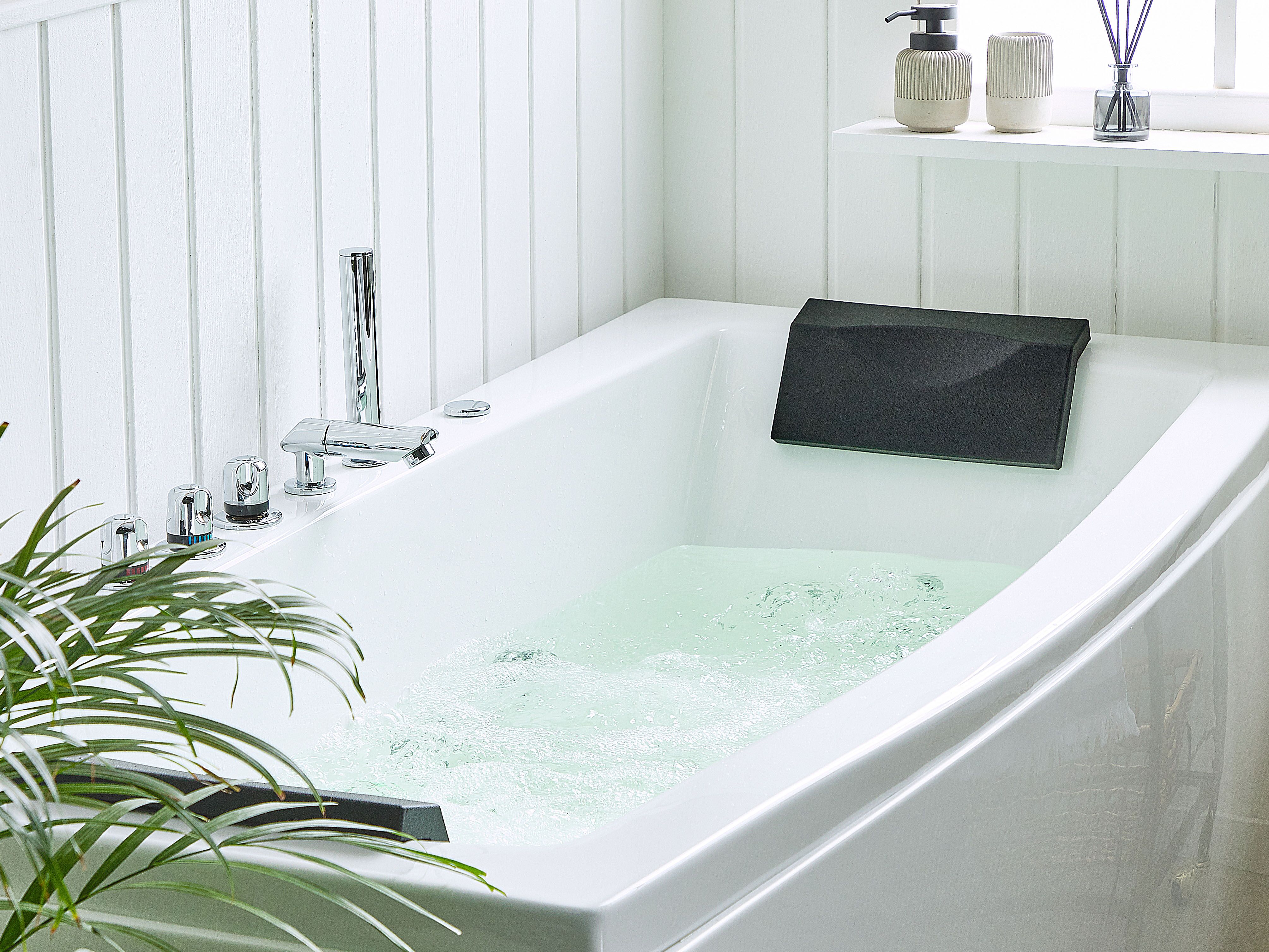 Hoek bubbelbad met LED MOOR 173 x 81 cm Wit