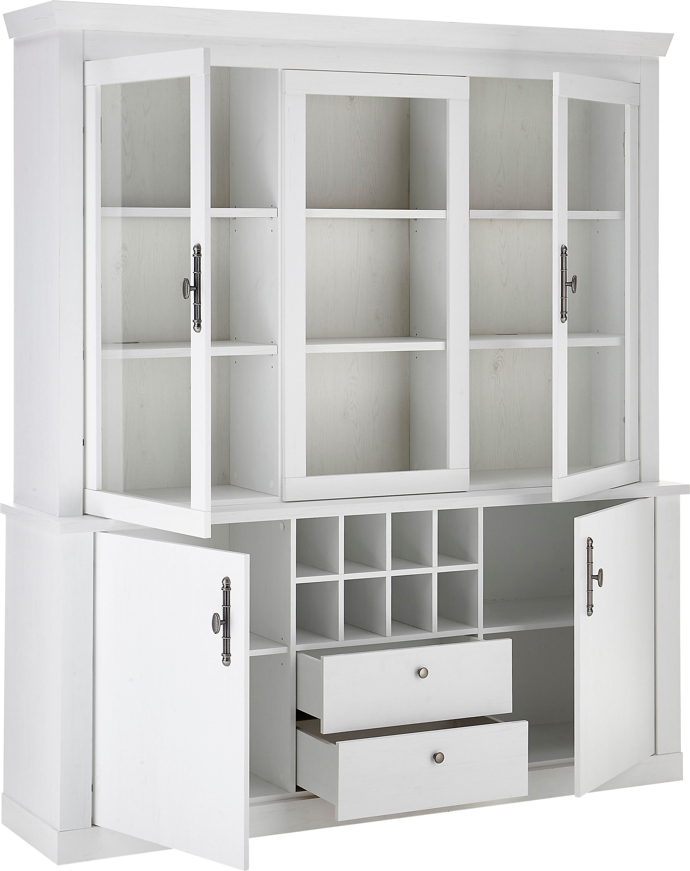 Home affaire Buffet »RAVENNA« im romantischen Landhausstil, Griffe aus Metall, Höhe 207 cm