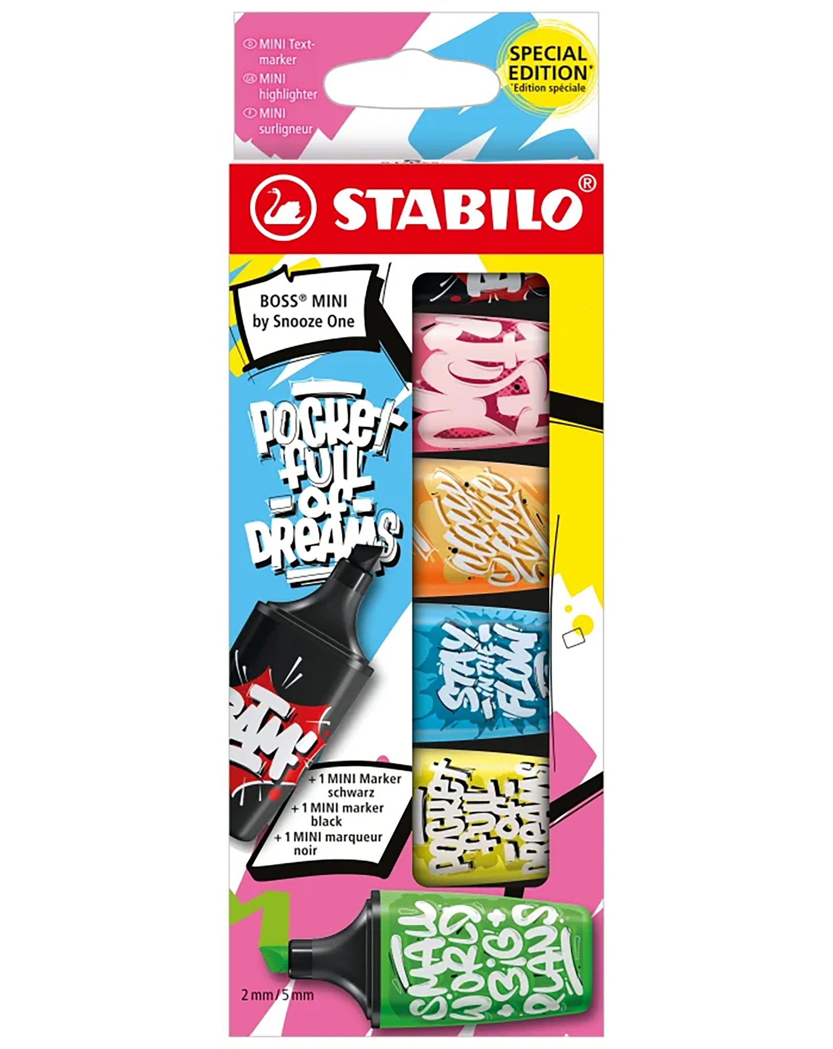 Textmarker STABILO® BOSS MINI by Snooze One 6er-Pack