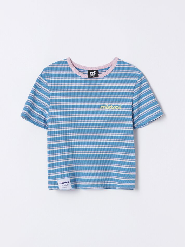 Camiseta cropped Mistral x Lefties - Azul Médio