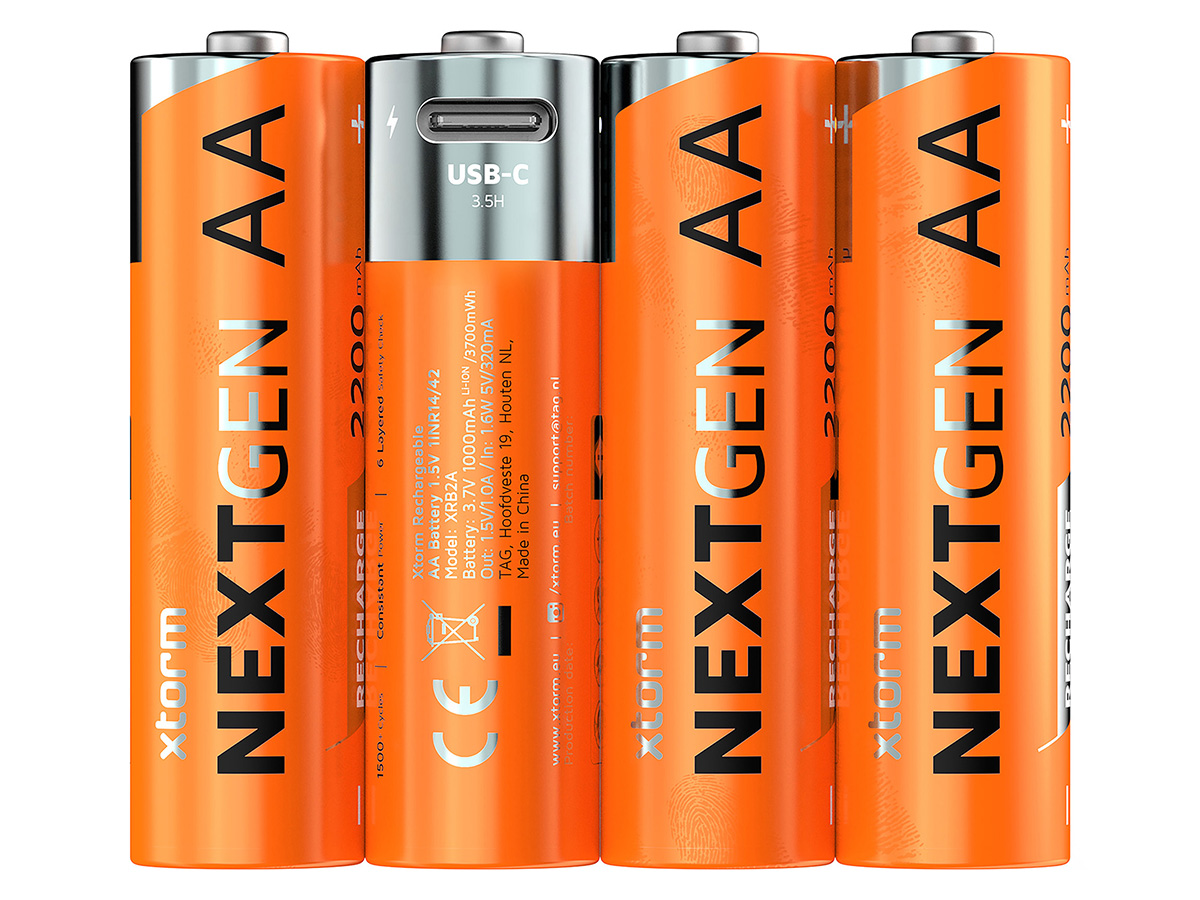 Xtorm NextGen USB-C Rechargeable AA Batterijen - Set van 4