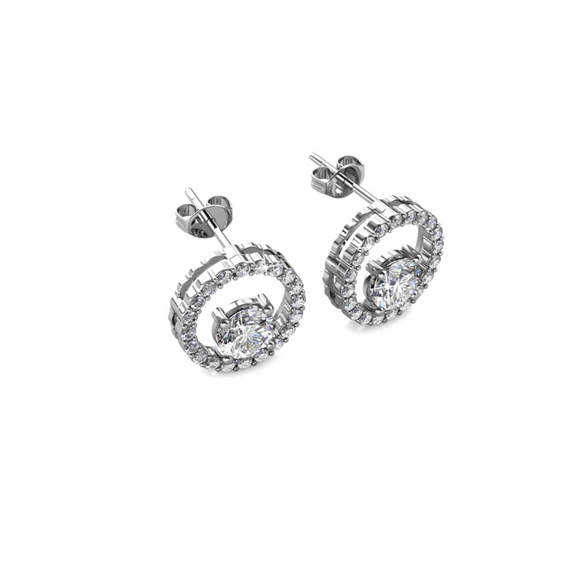 Boucles d'oreilles Desiree  - Argenté et cristal