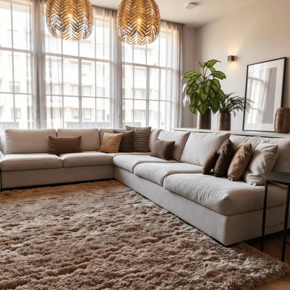 Interieur05 tapis à poils longs Fender taupe - 230 x 160 cm