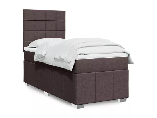 Sommier tapissier avec matelas Marron foncé 90x200 cm