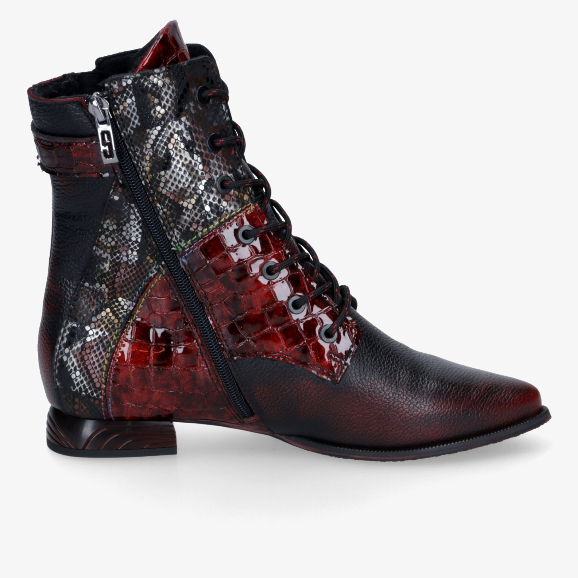SIMEN Damen Schnürstiefeletten rot