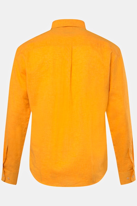 Leinenmix-Hemd, Langarm, Kentkragen, Modern Fit