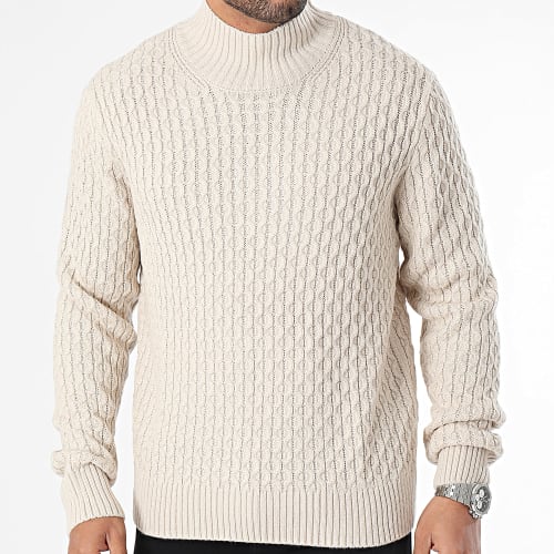 Pull Col Montant Cozy Beige