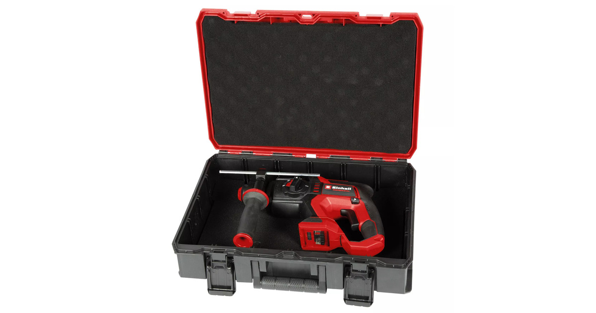 EINHELLTP-HD 18/22 D Li BL - Solo professional Accu Boorhamer  (Rood/zwart, Accu en oplader niet inbegrepen, Incl. opbergkoffer E-Case S-F)