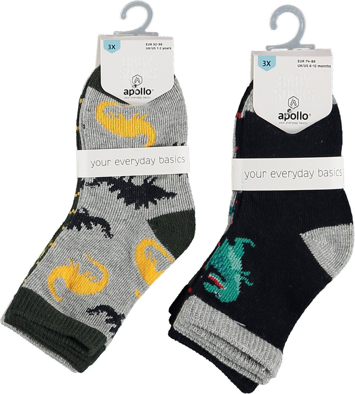 Apollo sokken met all-over print - set van 6 multi