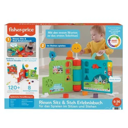 Fisher-Price Sitz & Steh Erlebnisbuch mit Musik, Feinmotorik-Spielzeug