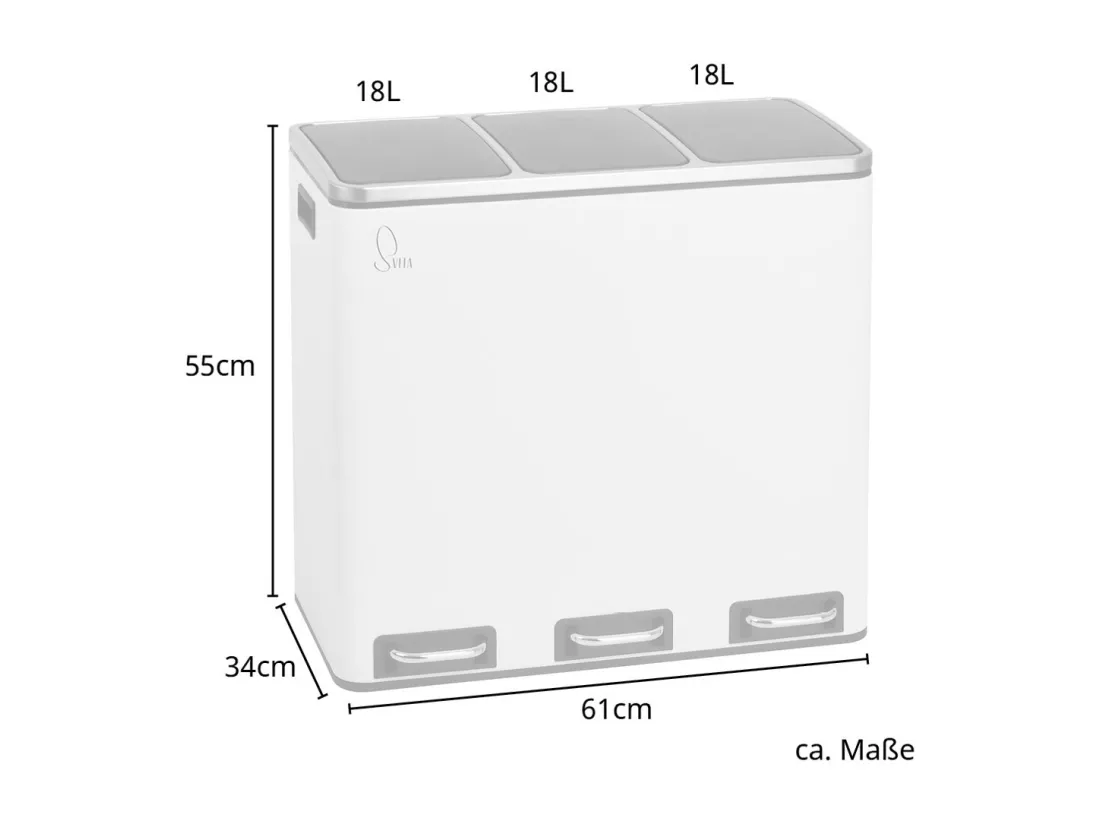 Poubelle à pédale 54L en inox