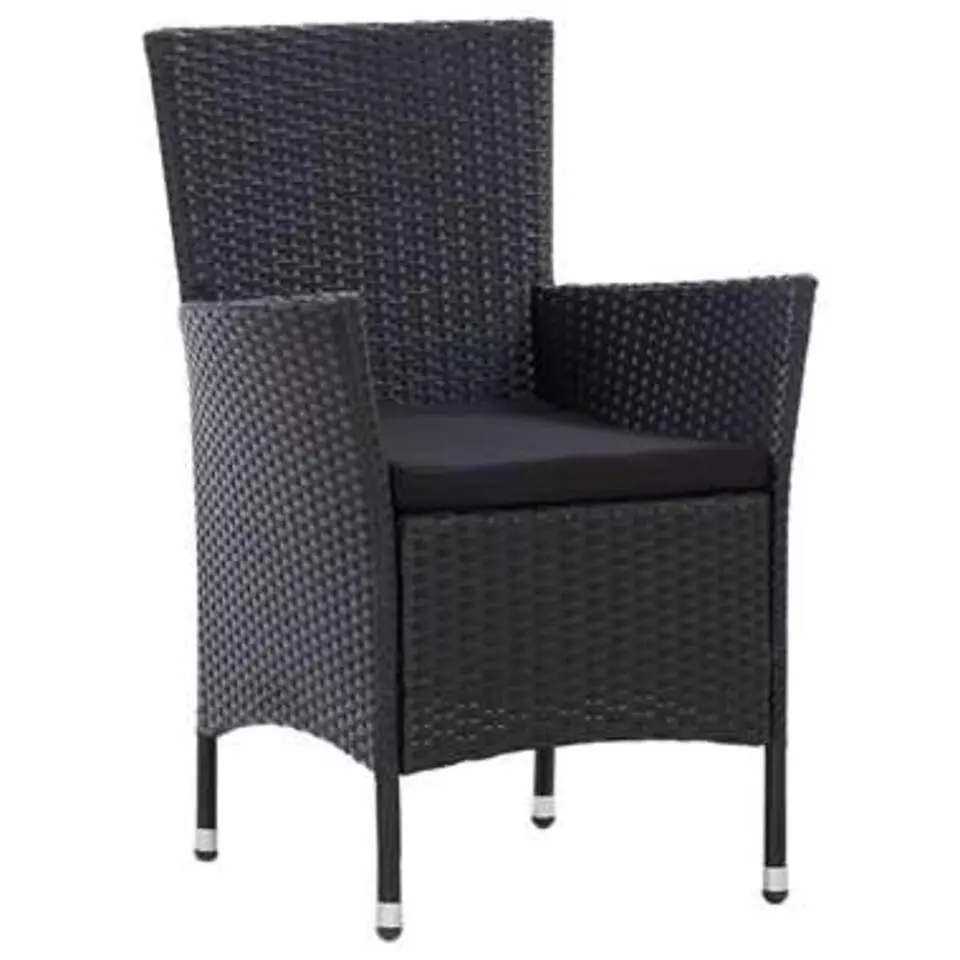 vidaXL - Tuinset - Zwart - Poly rattan - 150 cm tafellengte