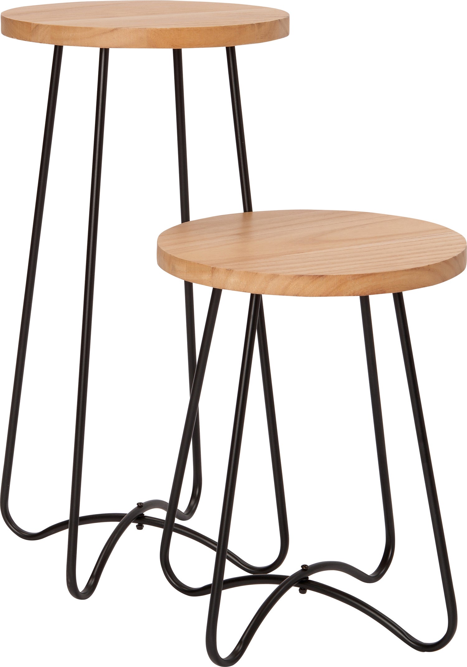 Intratuin bijzettafel Oona zwart / naturel D 35 H 39 cm
