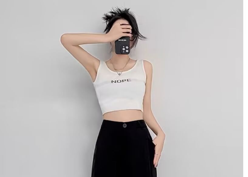 HYAKU - Hoge taille, effen, wijde broek
