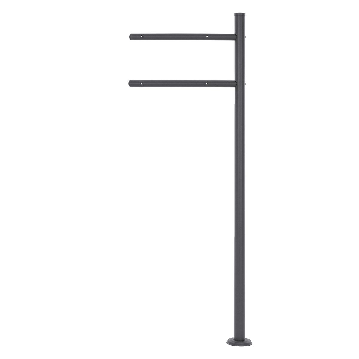ECD Germany vrijstaande brievenbus met krantenvak, design brievenbus met post, brievenbussysteem, brievenbusstandaard antraciet 120cm roestvrij staal, brievenbus antraciet 37x37cm gepoedercoat roestvrij staal