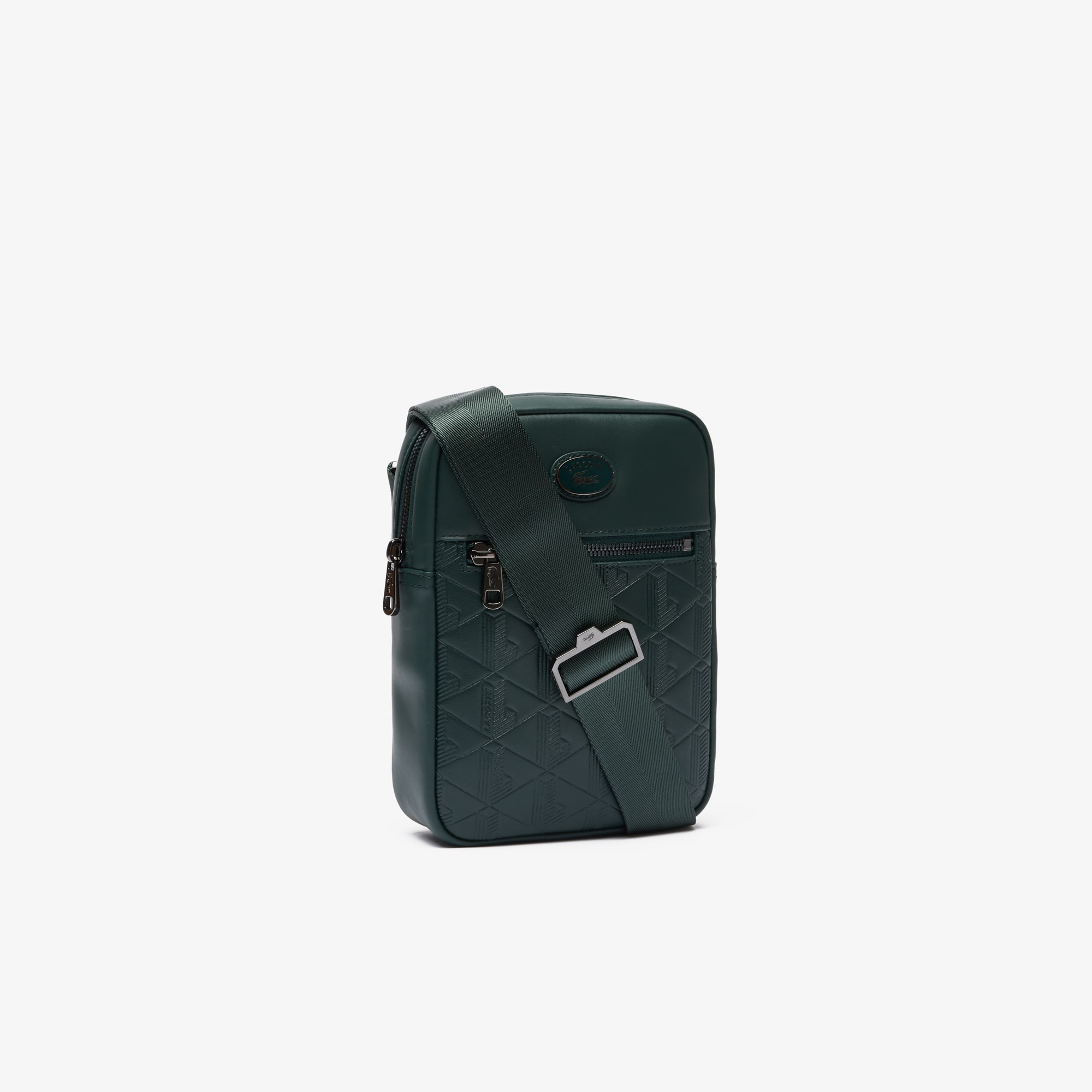 Sacoche verticale avec imprimé monogramme Sacoches & Pochettes - Vert - Lacoste - Homme