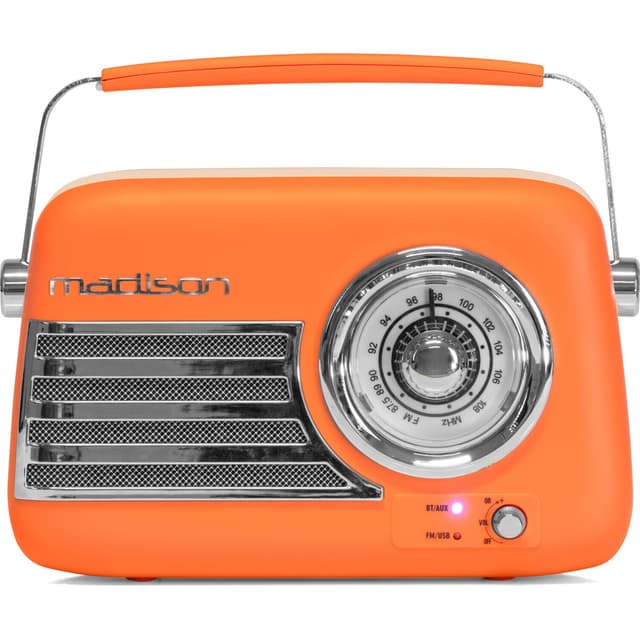 Madison Retro Radio m. Bluetooth og FM (Mat Orange)