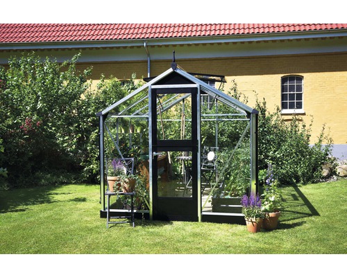 JULIANA Compacte kas, 6,6 m², 3 mm veiligheidsglas, 224 x 296 cm, aluminium