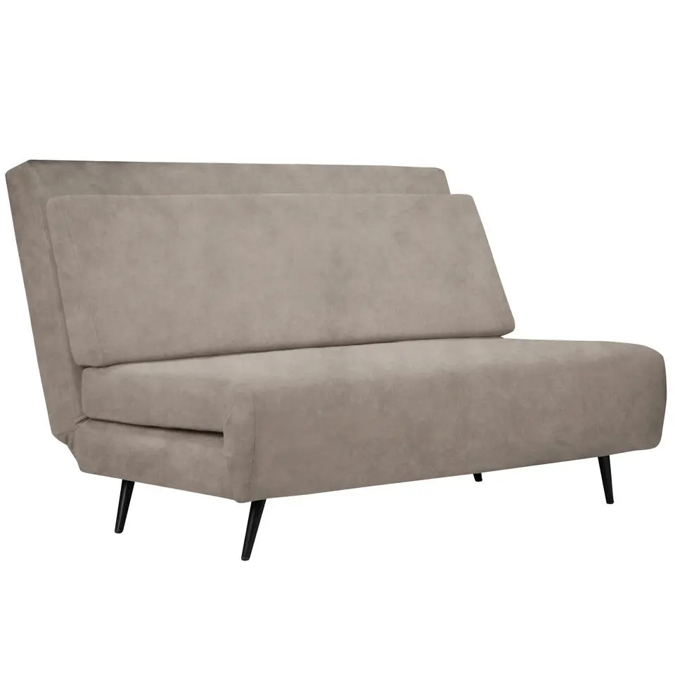 Mallory - Slaapbank 140 cm in taupe fluweel
