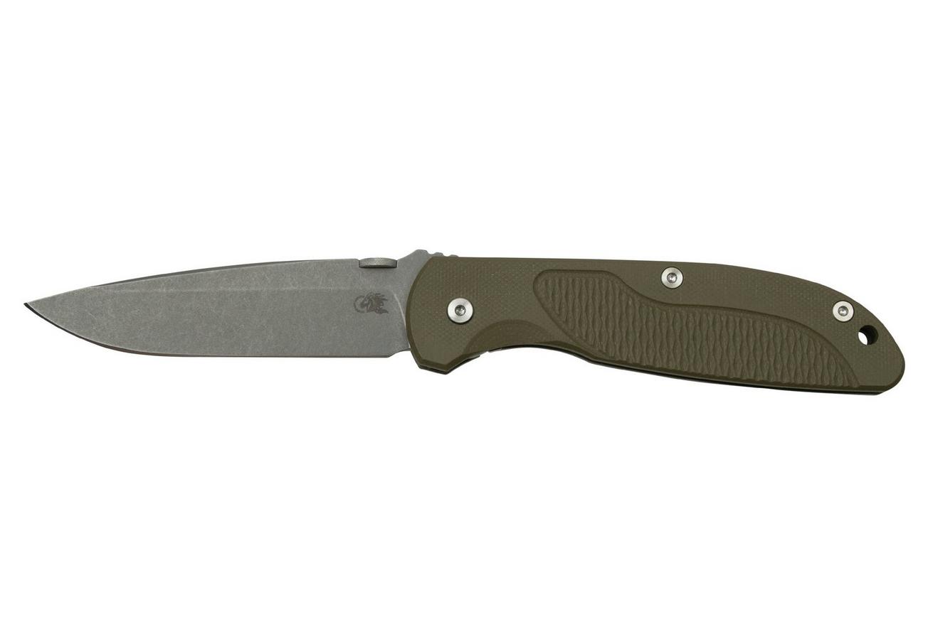 Rick Hinderer FireTac Spanto Acid Stonewash, Battle Bronze OD Green G10, zakmes