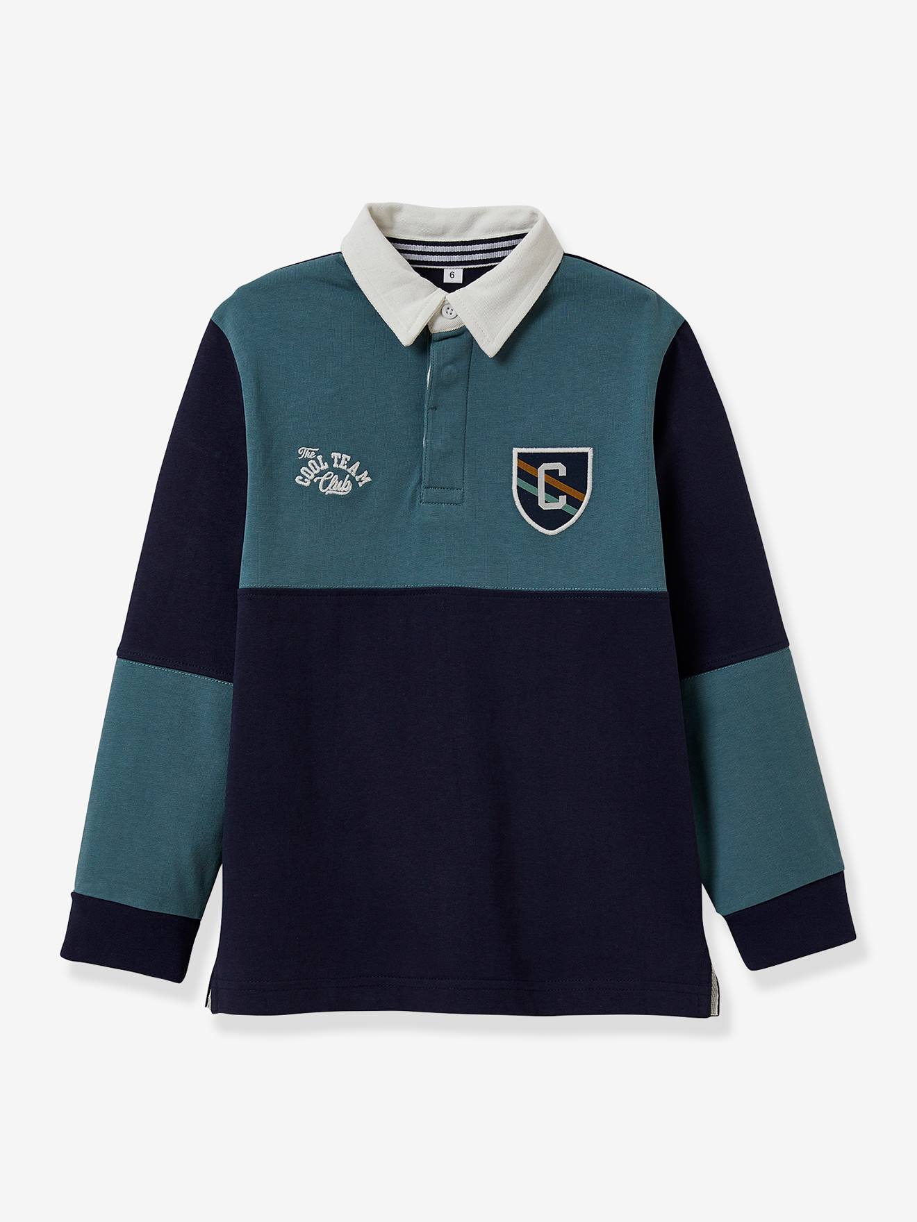 Camisa polo de rugby em algodão orgânico para meninos