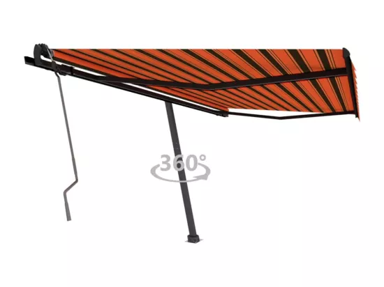 Auvent manuel rétractable sur pied 450x350 cm Orange et marron